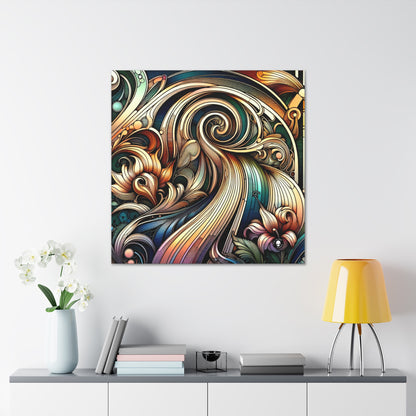 "Floral Elegance: Art Nouveau Botanical Garden Poster" - The Alien Canva Art Nouveau