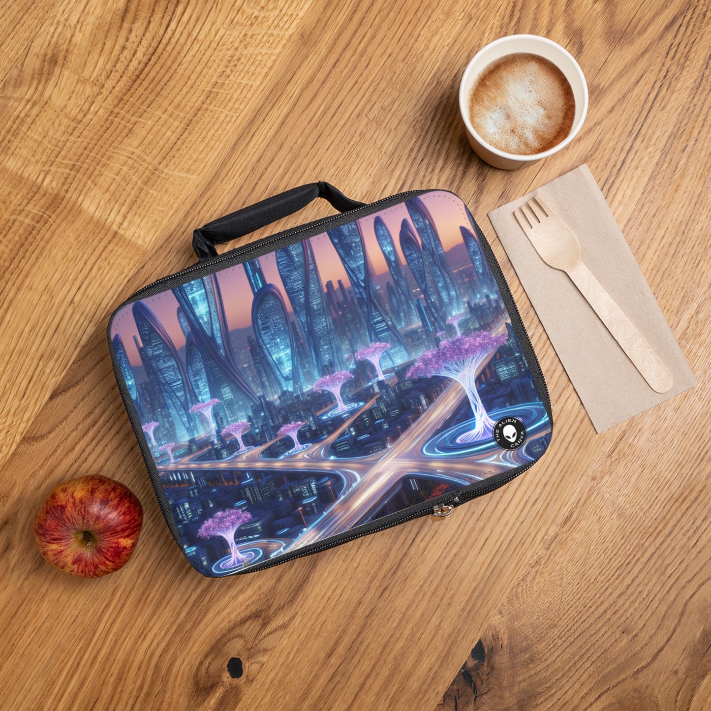 "City of Tomorrow: Nature and Technology Intertwined"- The Alien Lunch Bag