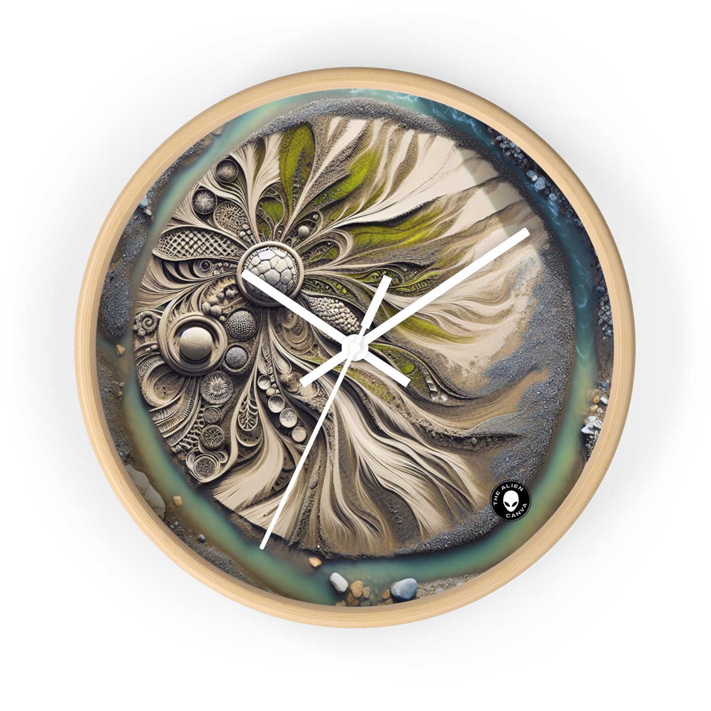 "Sandy Symphony: A Colorful Stone Mosaic on the Beach" - The Alien Wall Clock Land Art