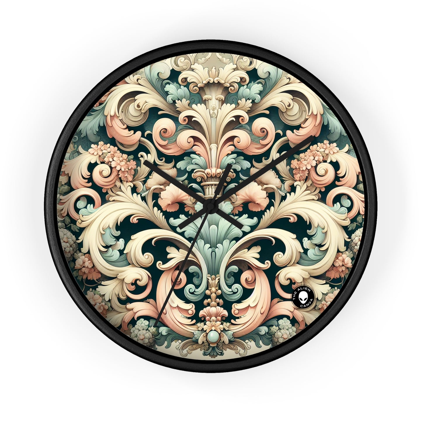 "Garden of Whimsy: A Rococo Fête" - The Alien Wall Clock Rococo