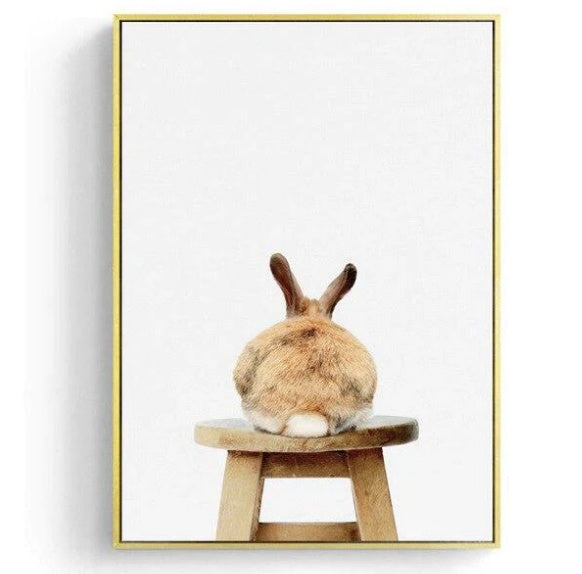 Sitting Cute Rabbit Canvas Poster