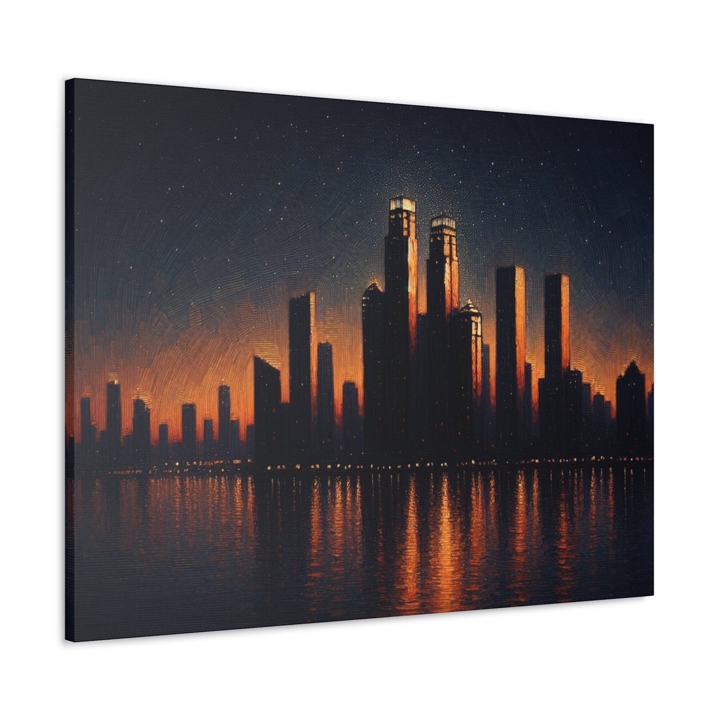 "The City Aglow" - Le style post-impressionnisme d'Alien Canva