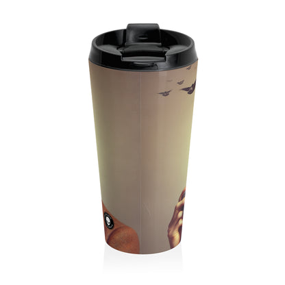 "Nature-Tech Fusion: A Photomontage Exploration" - The Alien Stainless Steel Travel Mug Photomontage