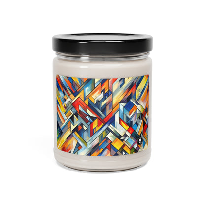 "Night Pulse : Un paysage urbain cubo-futuriste" - La bougie de soja parfumée Alien 9oz Cubo-Futurisme