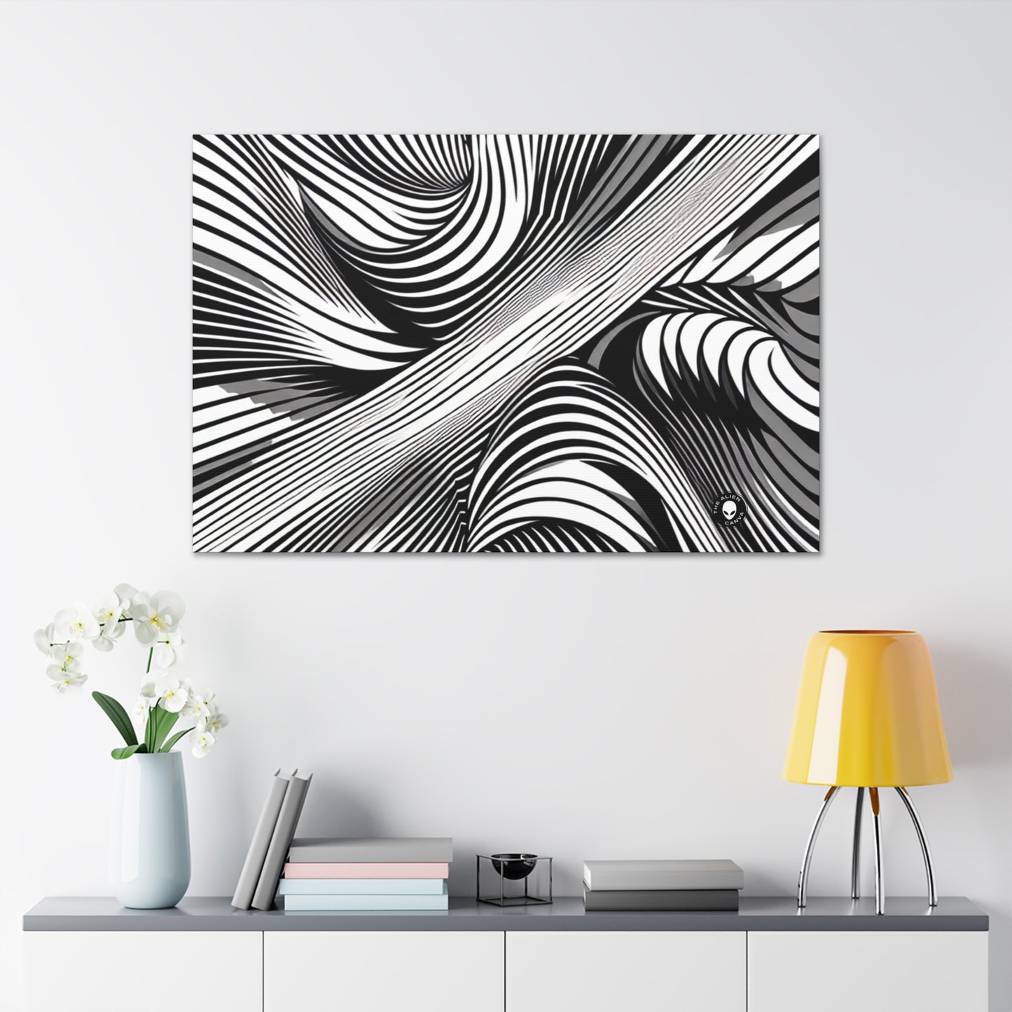 "Motion Embodied: Exploring Dynamic Illusion through Op Art" - The Alien Canva Op Art