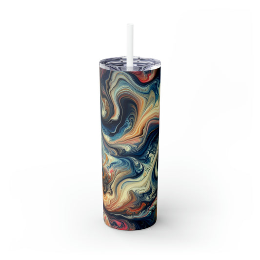 Lush Rainforest: Acrylic Pouring Inspired by Tropical Beauty - The Alien Maars® Skinny Tumbler with Straw 20oz Acrylic Pouring