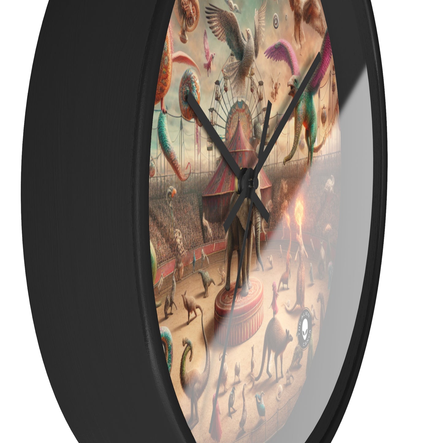 "Fantasy Circus: Where Animal Performers Entertain Mythical Attendees" - The Alien Wall Clock