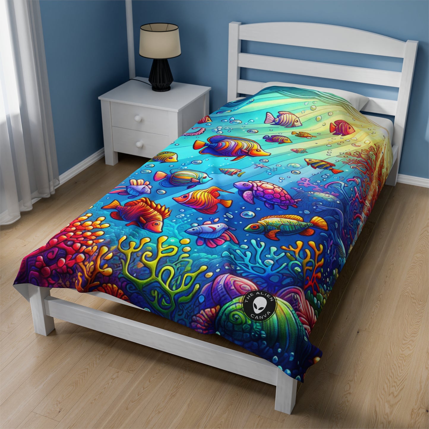 "Seaside Soiree: A Dance Party Under the Sea" - The Alien Velveteen Plush Blanket