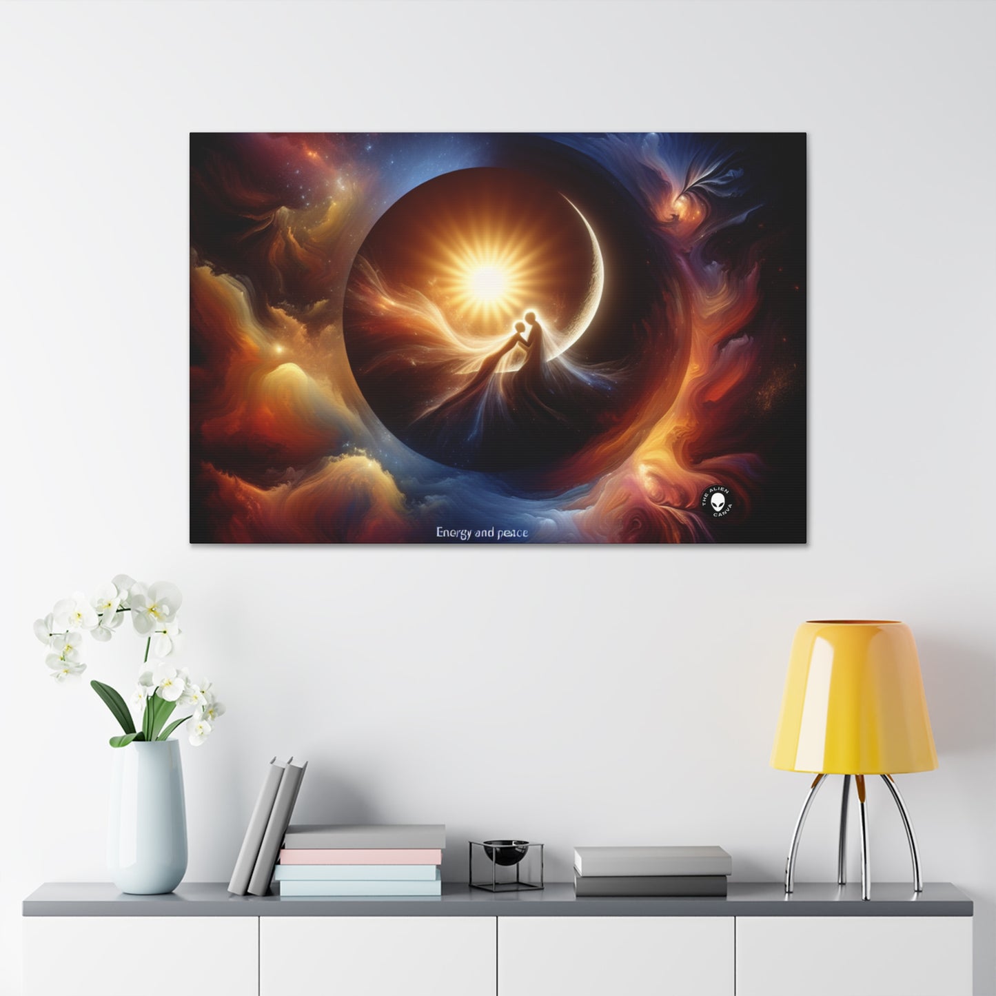 "Celestial Embrace: The Fusion of Sun and Moon" - The Alien Canva