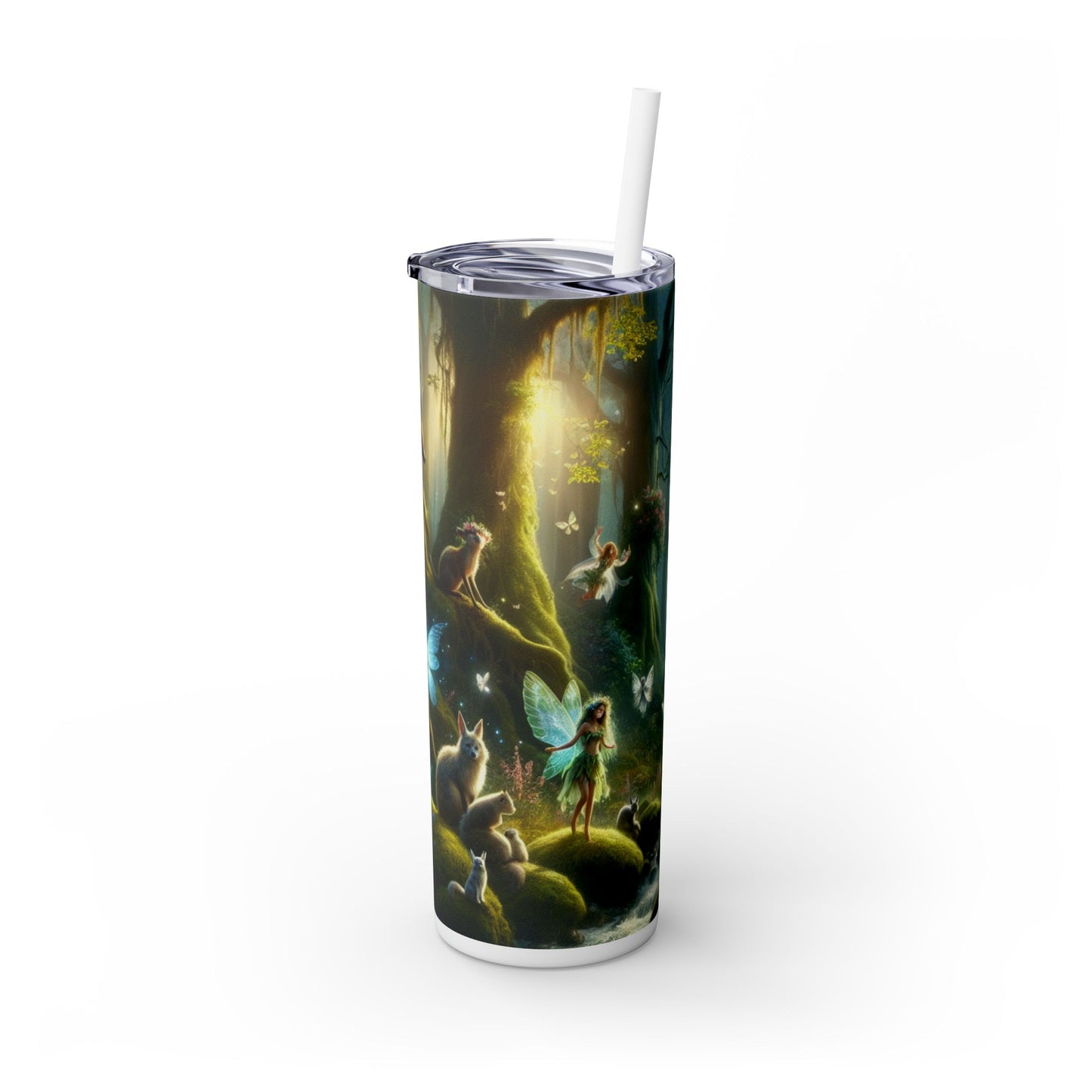 "Enchanted Moonlit Forest" - The Alien Maars® Skinny Tumbler with Straw 20oz