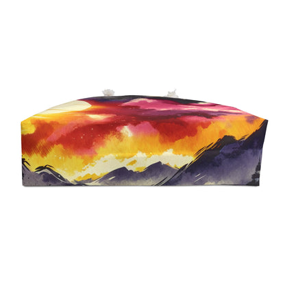 "A Pastel Sunset Symphony" - The Alien Weekender Bag Ink Wash Painting