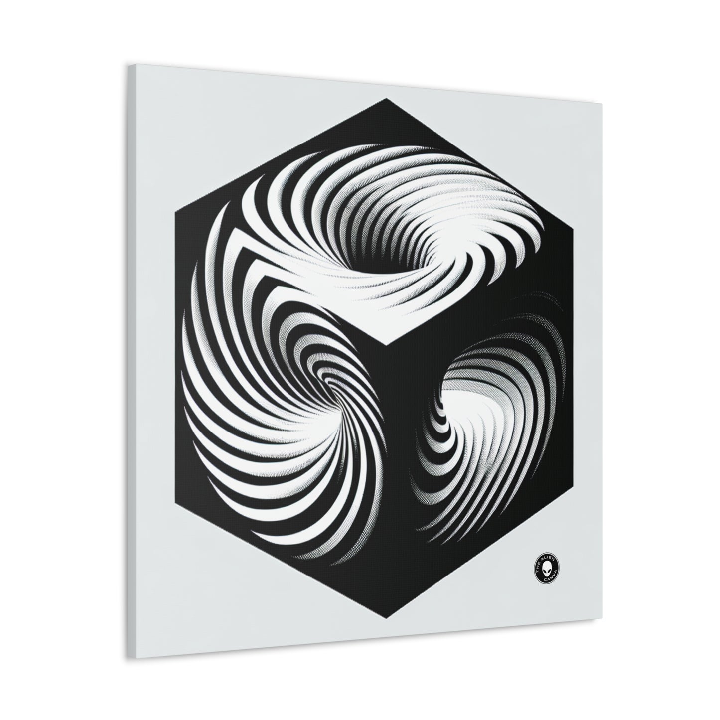 "Convolutional Cube: An Optical Illusion of Unceasing Movement" - The Alien Canva Op Art