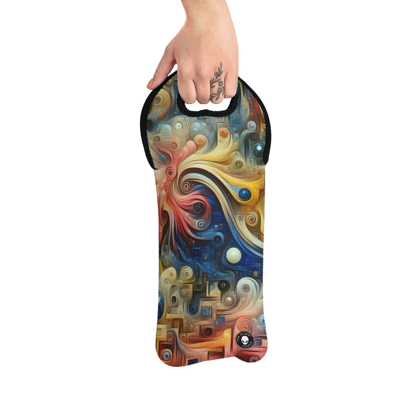 "The Timeless Garden: A Surreal Fusion of Nature and Time" - The Alien Wine Tote Bag Surrealism