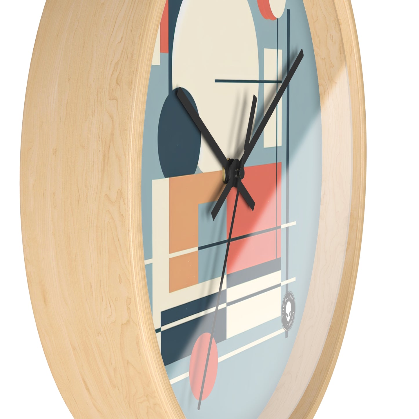 "Serenidad minimalista: reflejos tranquilos del atardecer" - El minimalismo del reloj de pared alienígena