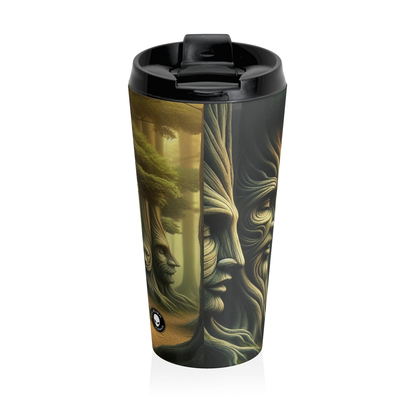 "Whispering Trees: Secrets of the Mystic Forest" - The Alien Stainless Steel Travel Mug