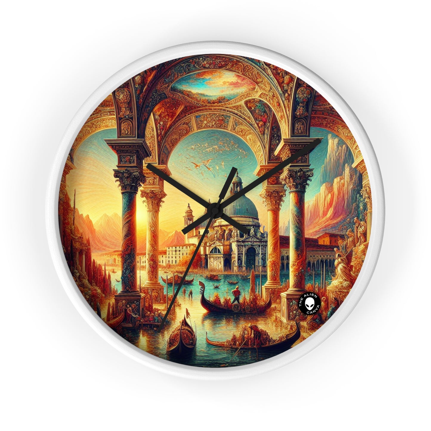 Sueños venecianos: un giro fantástico en los famosos canales - The Alien Wall Clock Venetian School