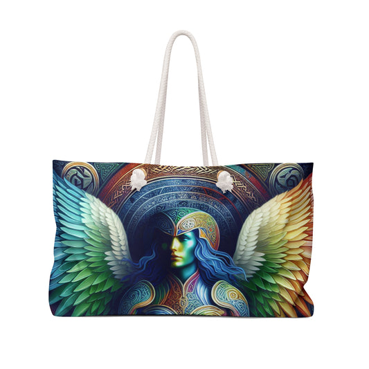 "Lionhearted Warrior Goddess: A Celtic-Inspired Artwork" - The Alien Weekender Bag Celtic Art