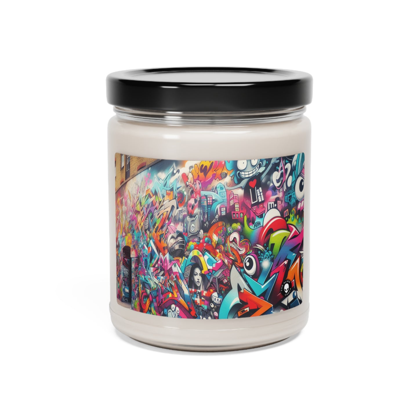 "Neon Horizon: The Vibrant Future Metropolis" - La bougie de soja parfumée Alien 9oz Street Art / Graffiti