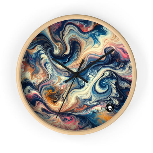 Forêt tropicale luxuriante : Coulée acrylique inspirée de la beauté tropicale - L'horloge murale Alien