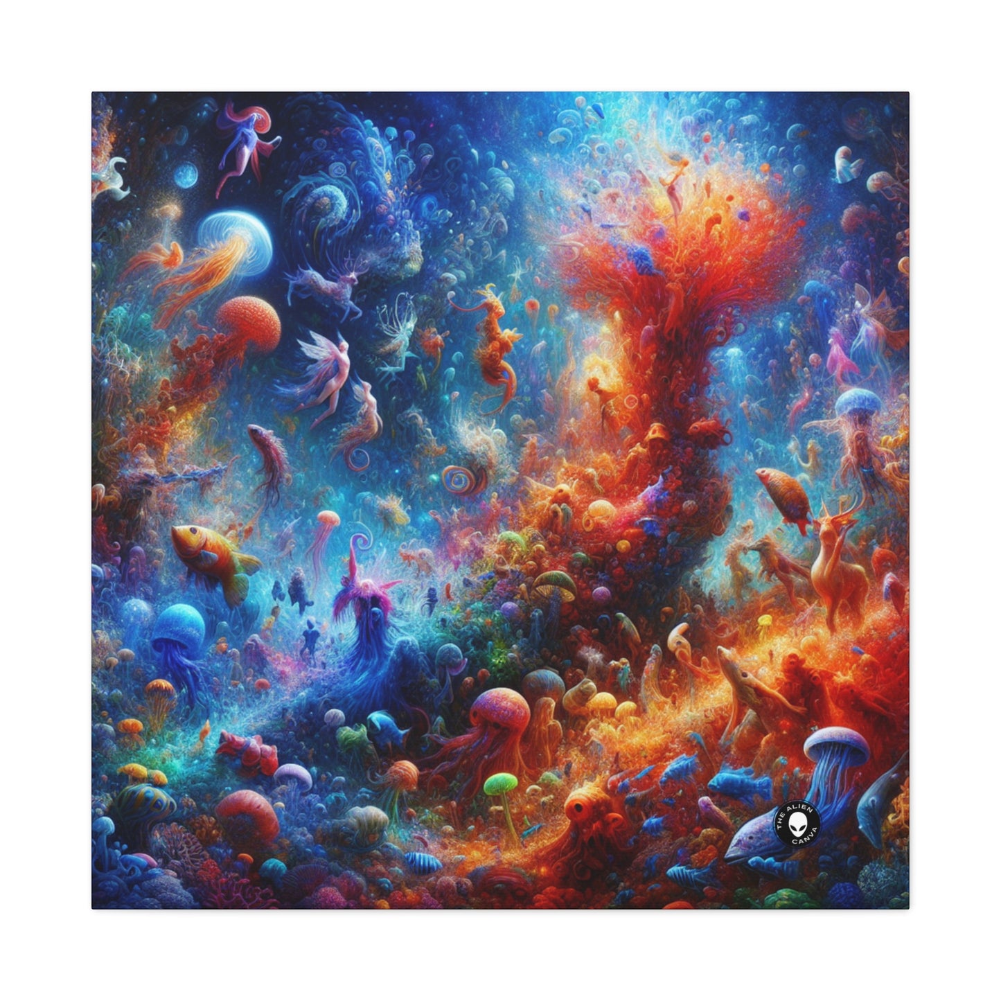 "Glowing Coral Dance Party" - The Alien Canva