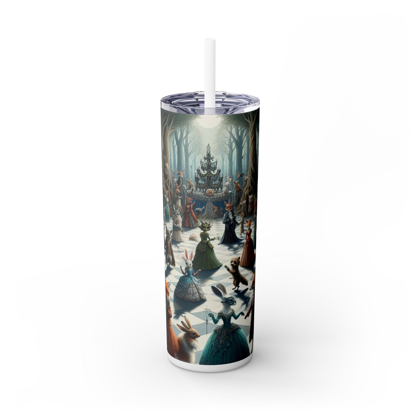 "Criaturas fantásticas: Mascarada encantada" - Vaso delgado con pajita de 20 oz de Alien Maars®