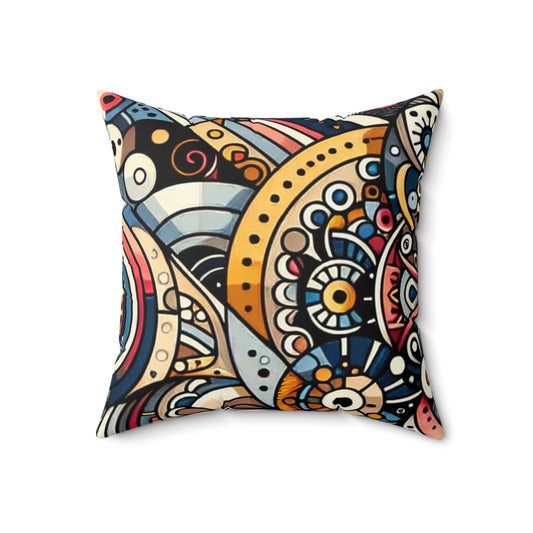 "Chef-d'œuvre de la mosaïque marocaine" - L'Alien Spun Polyester Square Pillow Pattern Art