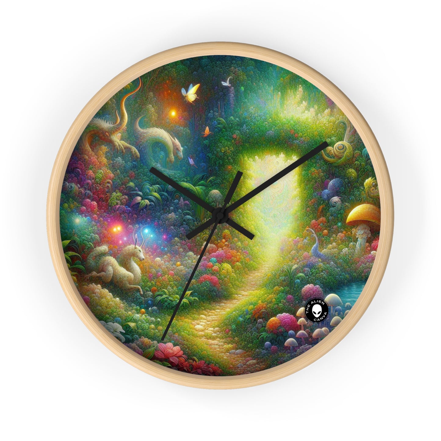 "Mystical Garden of Enchantment" - The Alien Wall Clock