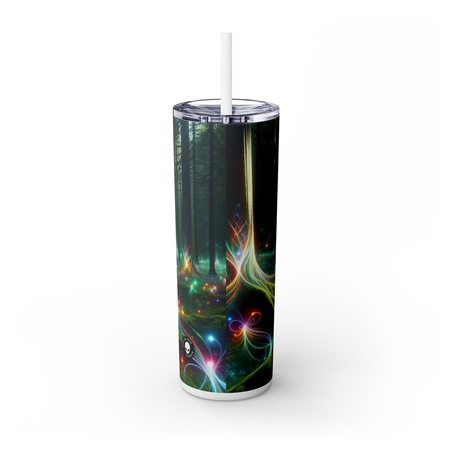 - Forêt enchantée de cristal : une tapisserie de lumière - Le verre fin Alien Maars® avec paille 20 oz