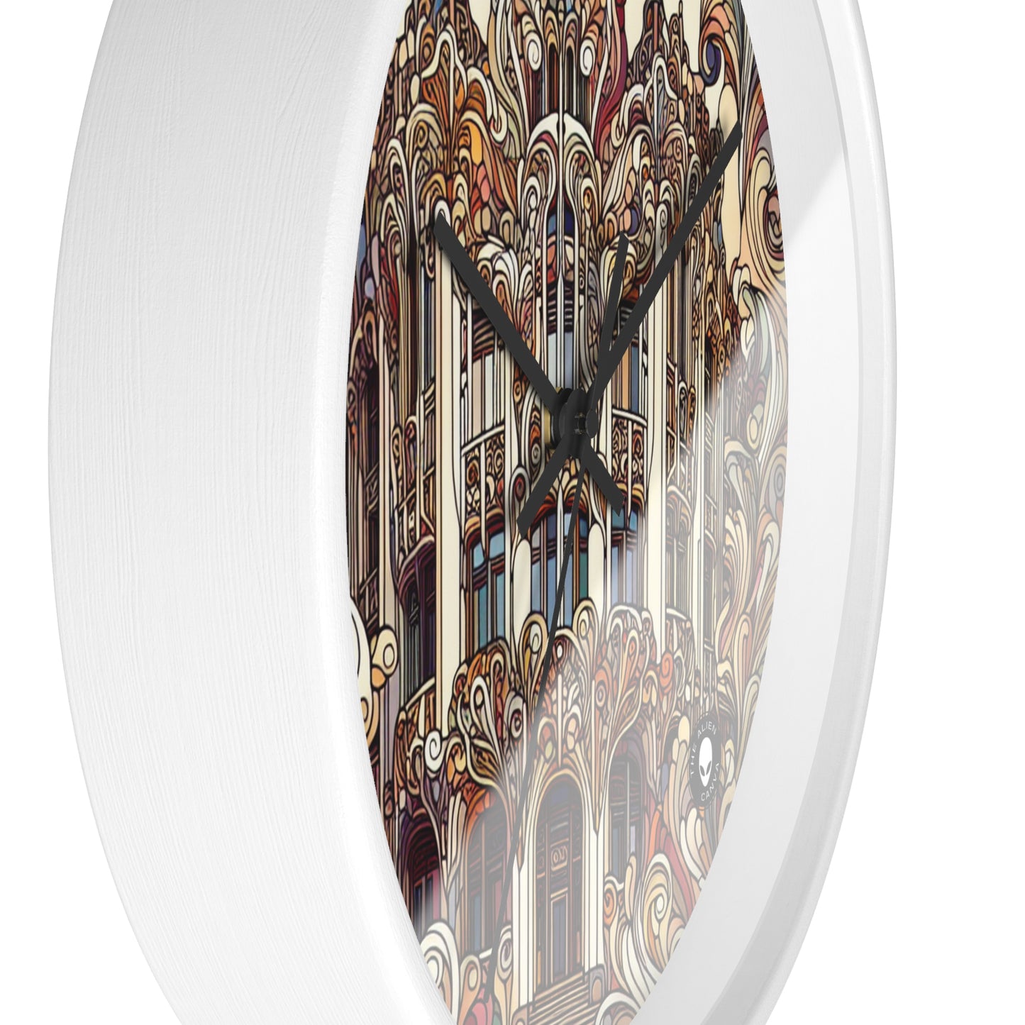 "Enchanted Seasons: Art Nouveau Forest Illustration" - The Alien Wall Clock Art Nouveau