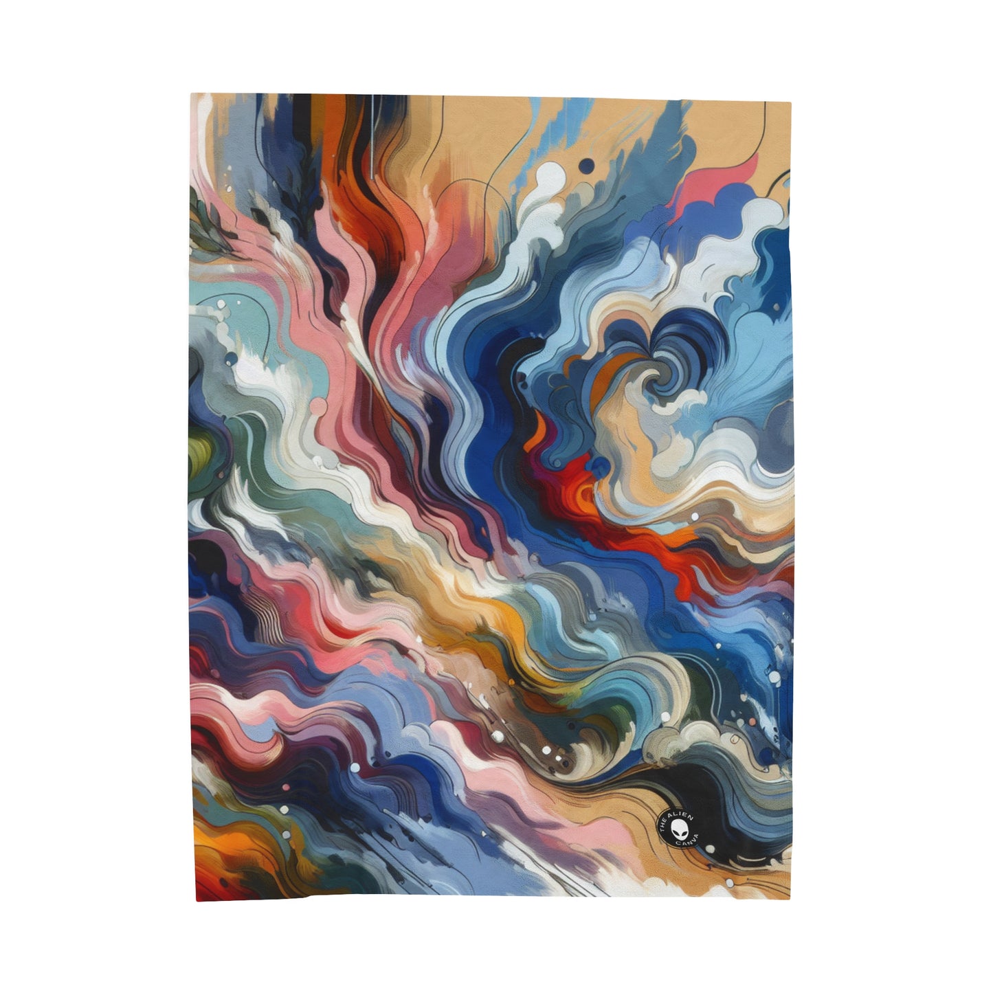 "Sunrise Serenity: Une peinture abstraite inspirée par le renouveau" - La couverture en peluche Alien Velveteen Abstraction lyrique