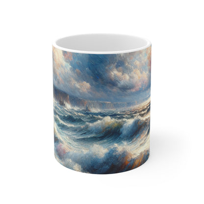 "Storm-Tossed Seas" - The Alien Ceramic Mug 11oz Impressionism