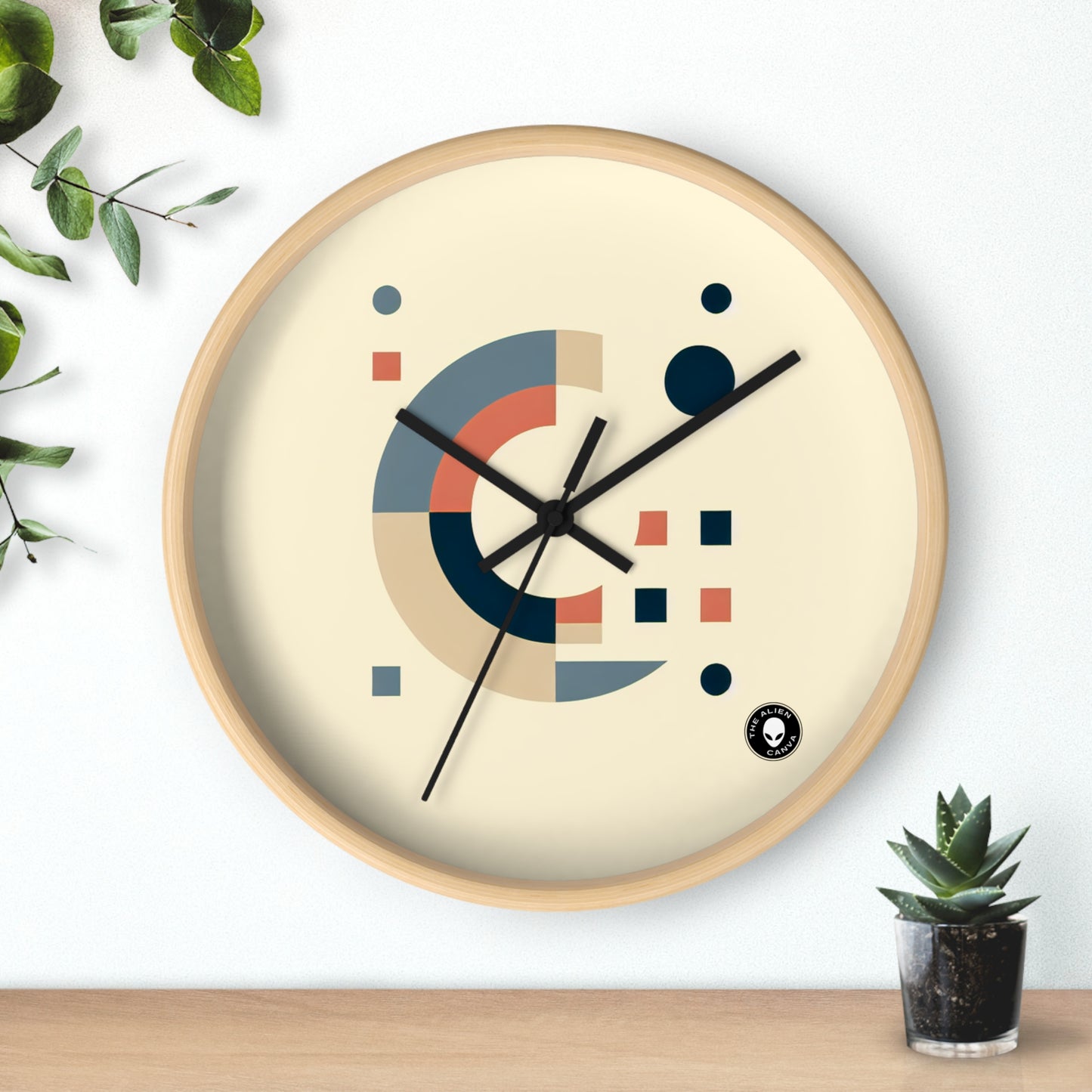 "Monochrome Shapes" - The Alien Wall Clock Minimalism