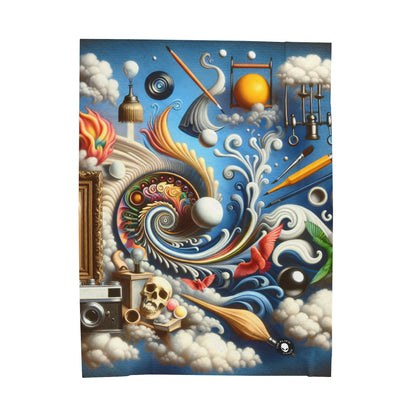 "Temporal Meltdown: Surreal Landscape" - The Alien Velveteen Plush Blanket Surrealism