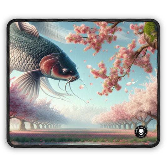 « Poissons koï dans les fleurs de cerisier : la beauté de la nature » ​​– Le tapis de souris de jeu Alien