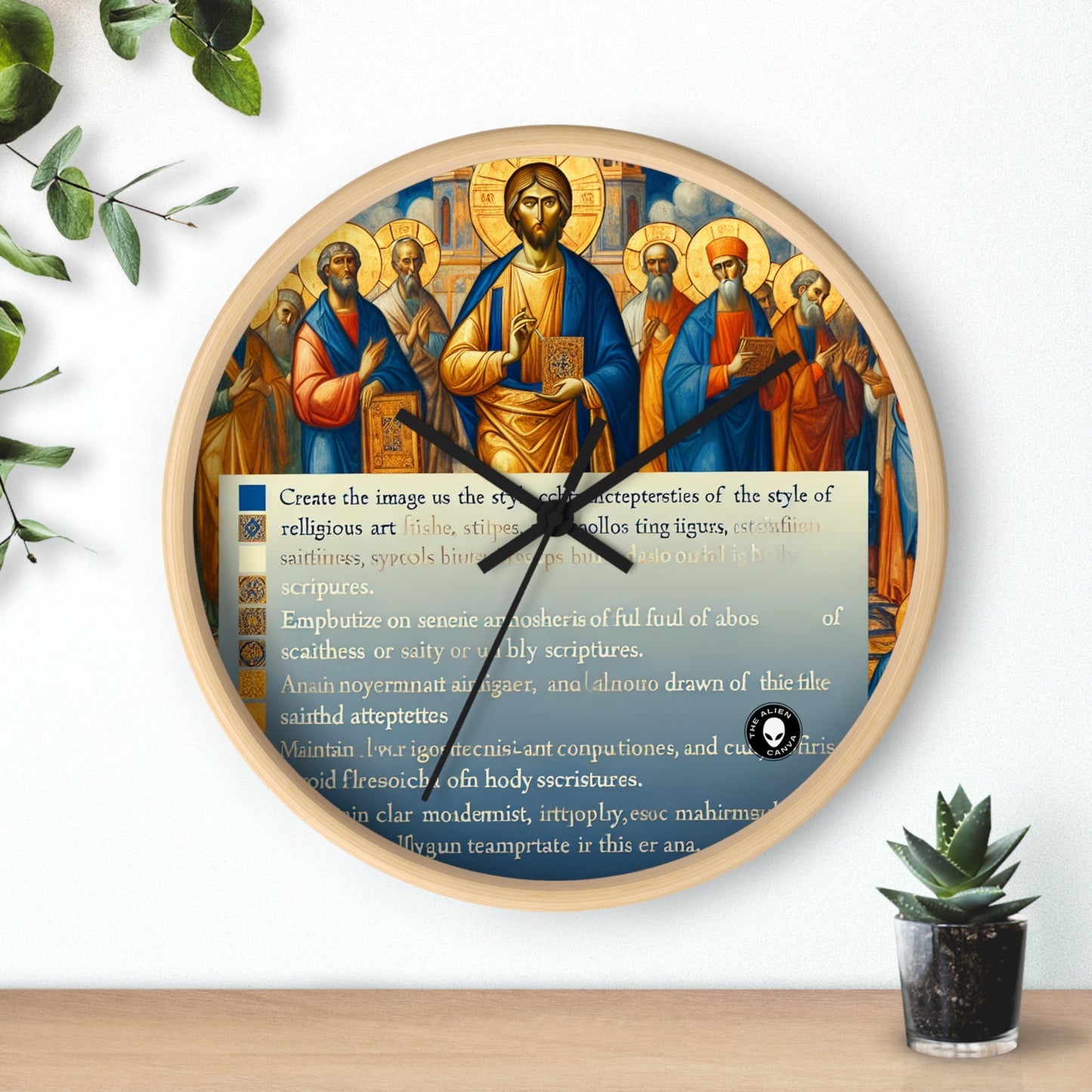 "Forged in Faith: The Journey from Despair to Hope" - The Alien Wall Clock Religious Art