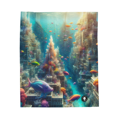 "Coralline City: A Surreal Underwater Wonderland" - The Alien Velveteen Plush Blanket