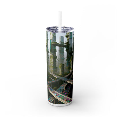 "Futuristic Utopia: Nature and Technology in Harmony" - The Alien Maars® Skinny Tumbler with Straw 20oz