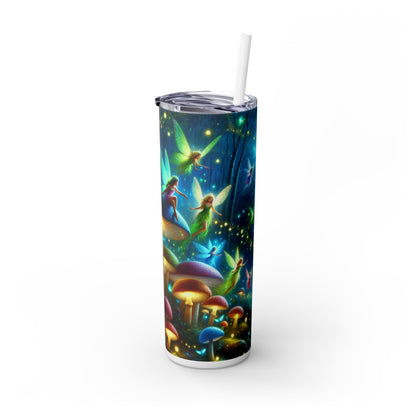 "Danza de hadas en el bosque resplandeciente": vaso estrecho con pajita de 20 oz de Alien Maars®