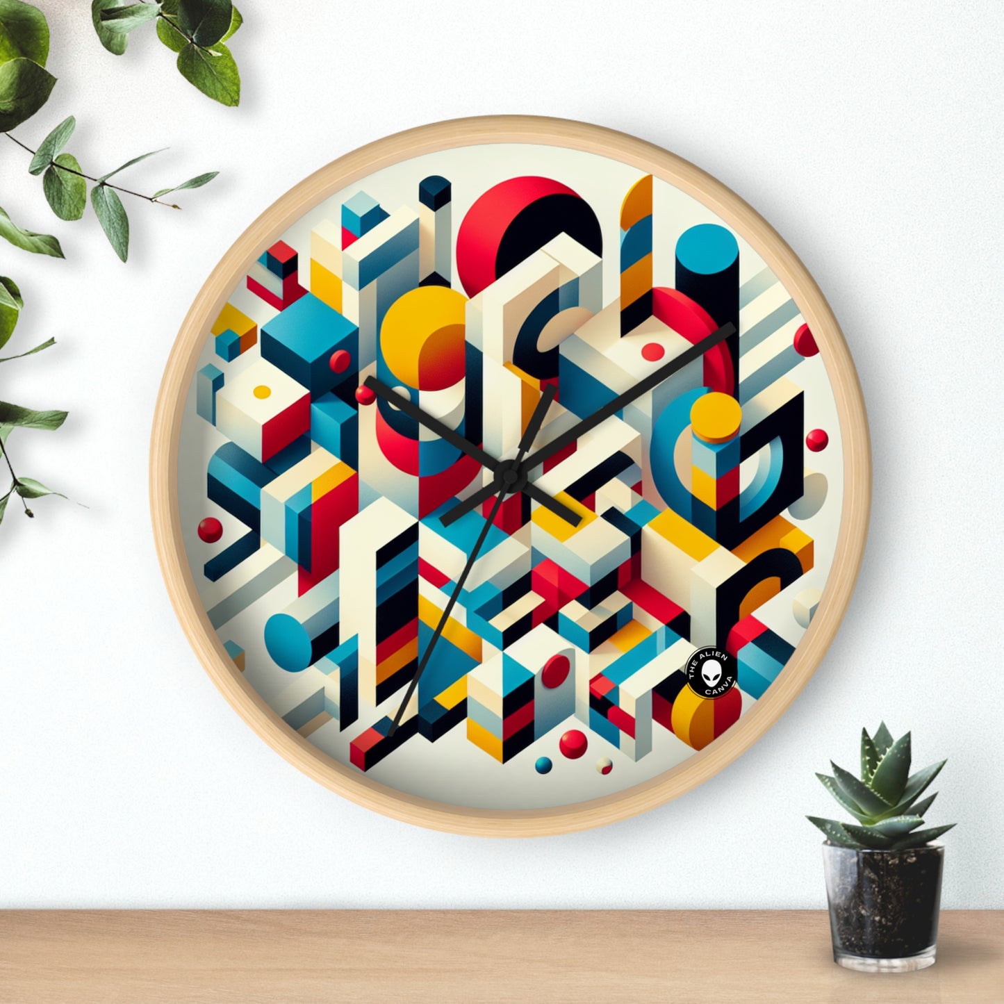 "Equilibrio armonioso: arte abstracto geométrico" - El reloj de pared alienígena Abstracción geométrica