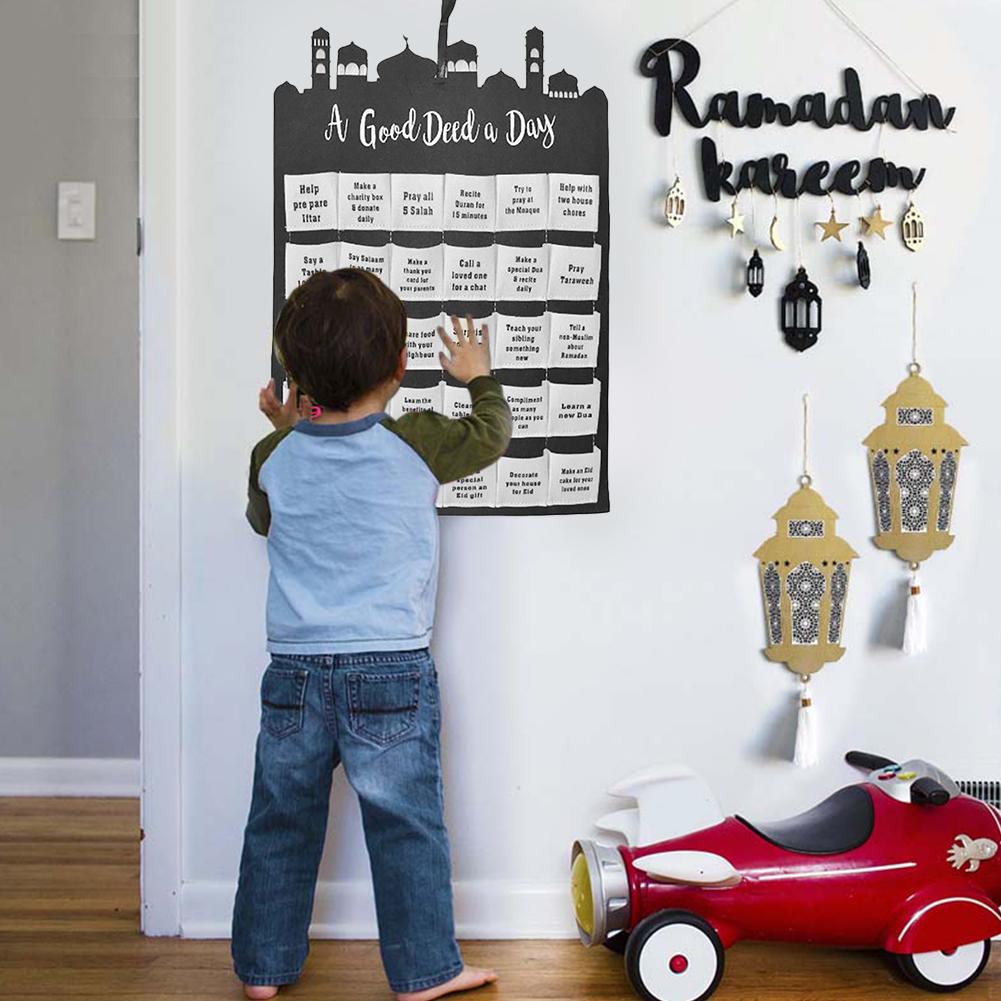 Calendario de pared de tela Mubarak Eid Ramadán