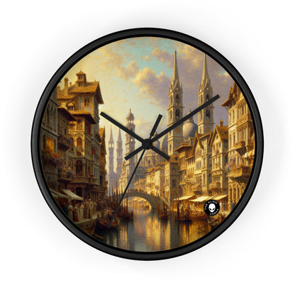 "Riviera Rhapsody : Une Ode Abstraite à la Méditerranée Française" - L'Horloge Murale Alien Nouvelle Peinture Européenne