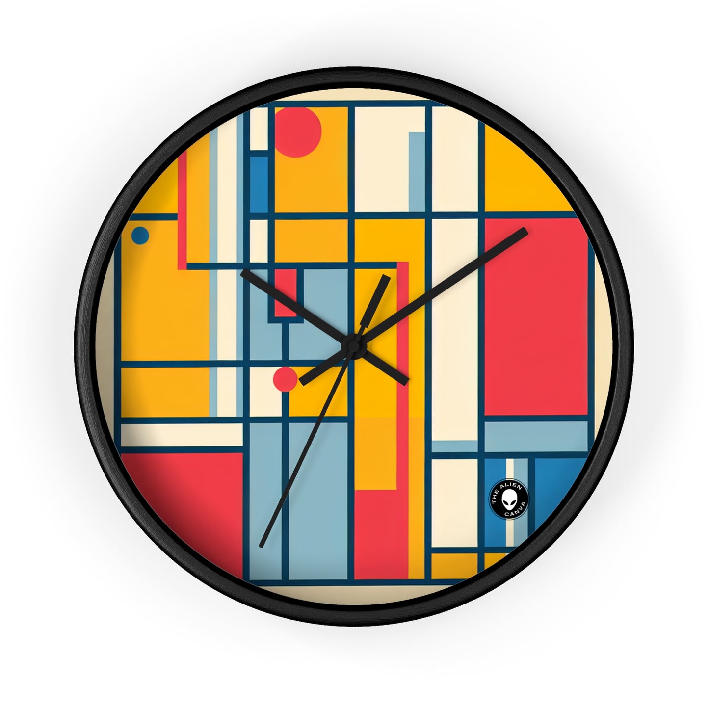 "De Stijl Grid: una composición de color minimalista" - El reloj de pared alienígena De Stijl