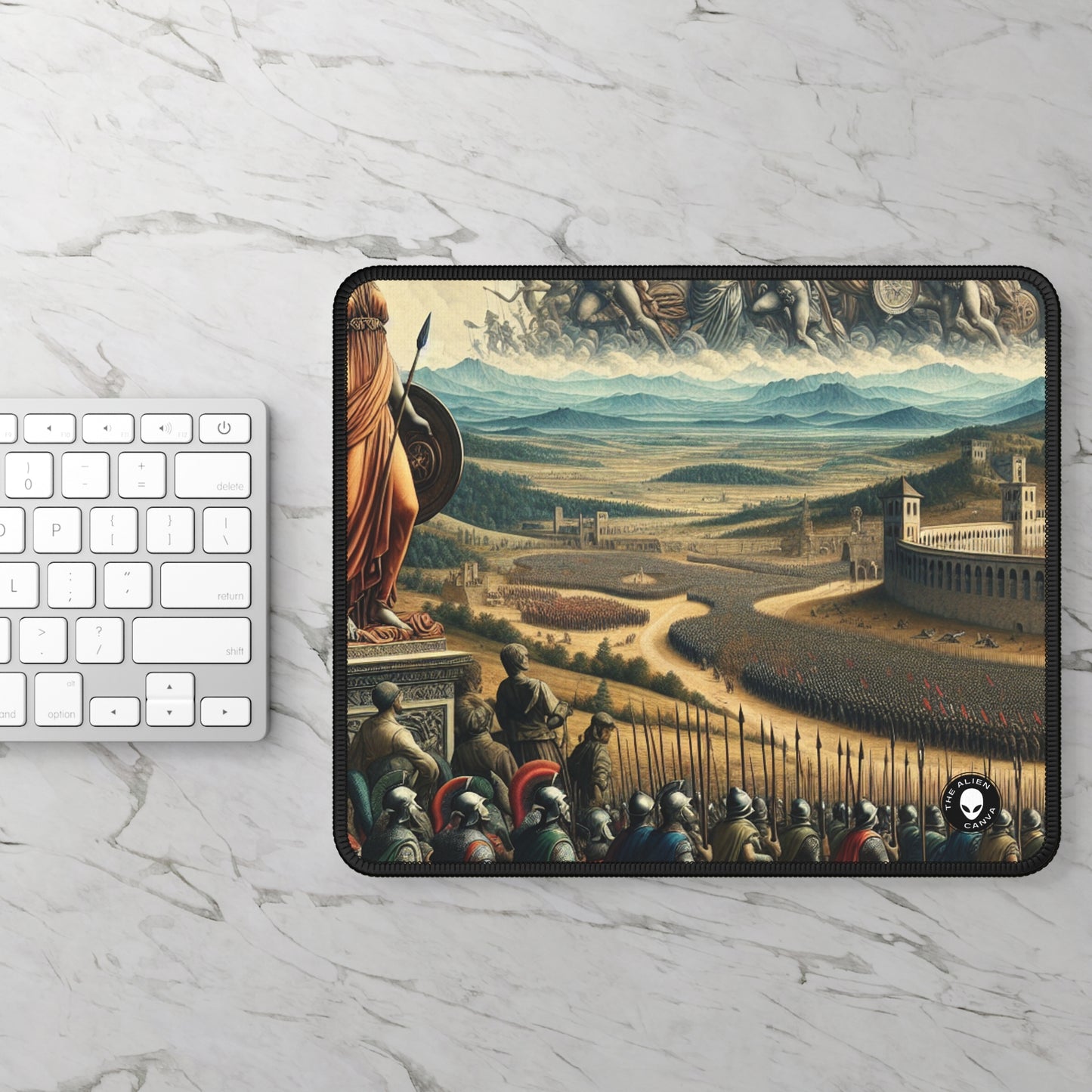 "Minerva Over the Renaissance Battlefield" - The Alien Gaming Mouse Pad Renaissance Art