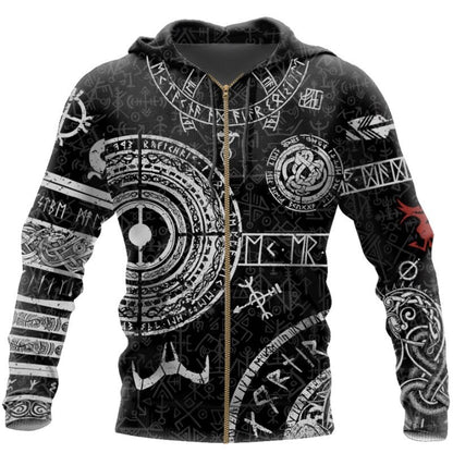 Sudaderas con capucha vikingas Odin Tattoo D para hombre, moda Harajuku