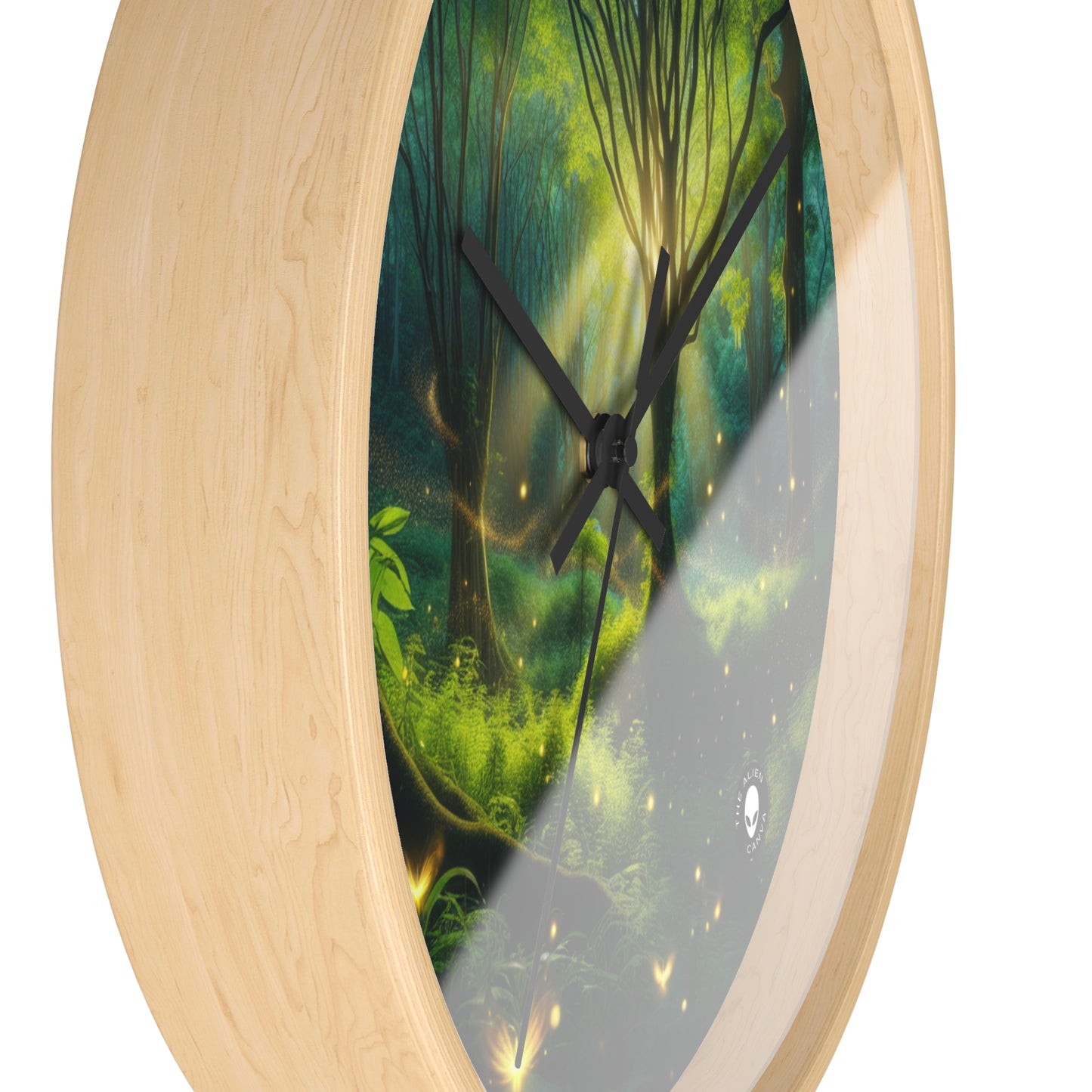 "Glowing Forest Magic" - The Alien Wall Clock