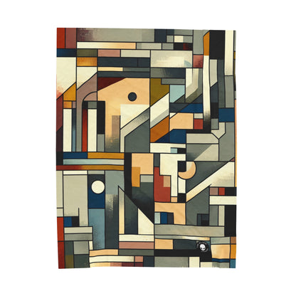 "Cubist Cityscape: Urban Energy" - The Alien Velveteen Plush Blanket Synthetic Cubism