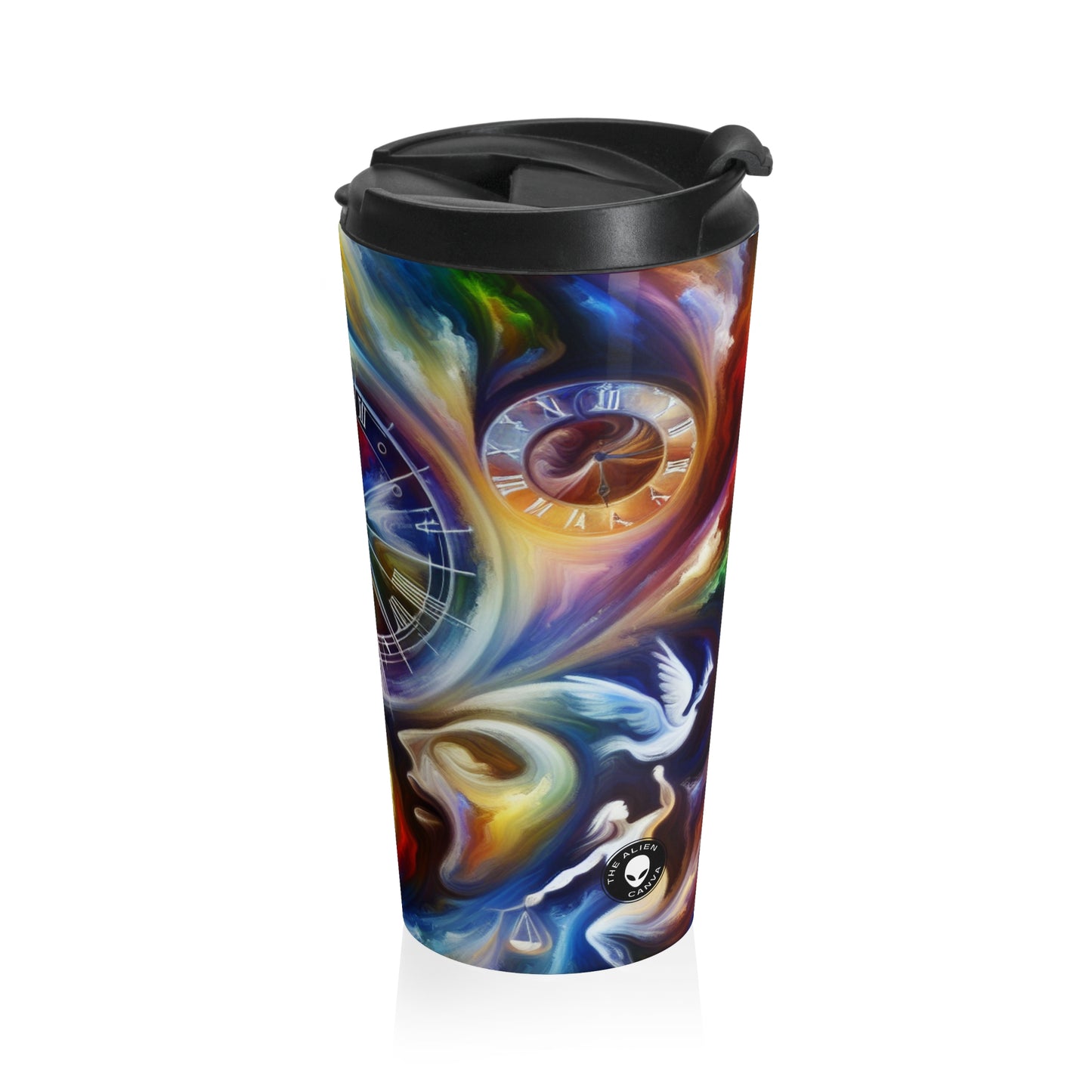 "Time's Dichotomy: Blooms and Wilt" - The Alien Stainless Steel Travel Mug Symbolism