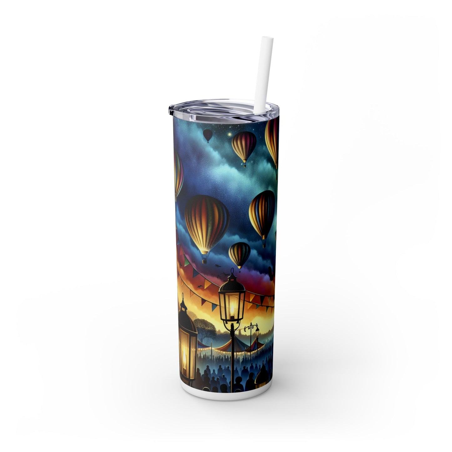 "Globos majestuosos al anochecer" - Vaso delgado con pajita de 20 oz de Alien Maars®