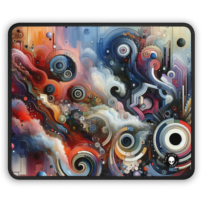 "Temporal Flux: A Surreal Journey through Abstract Shapes and Vibrant Colors" - The Alien Gaming Mouse Pad Avant-garde Art