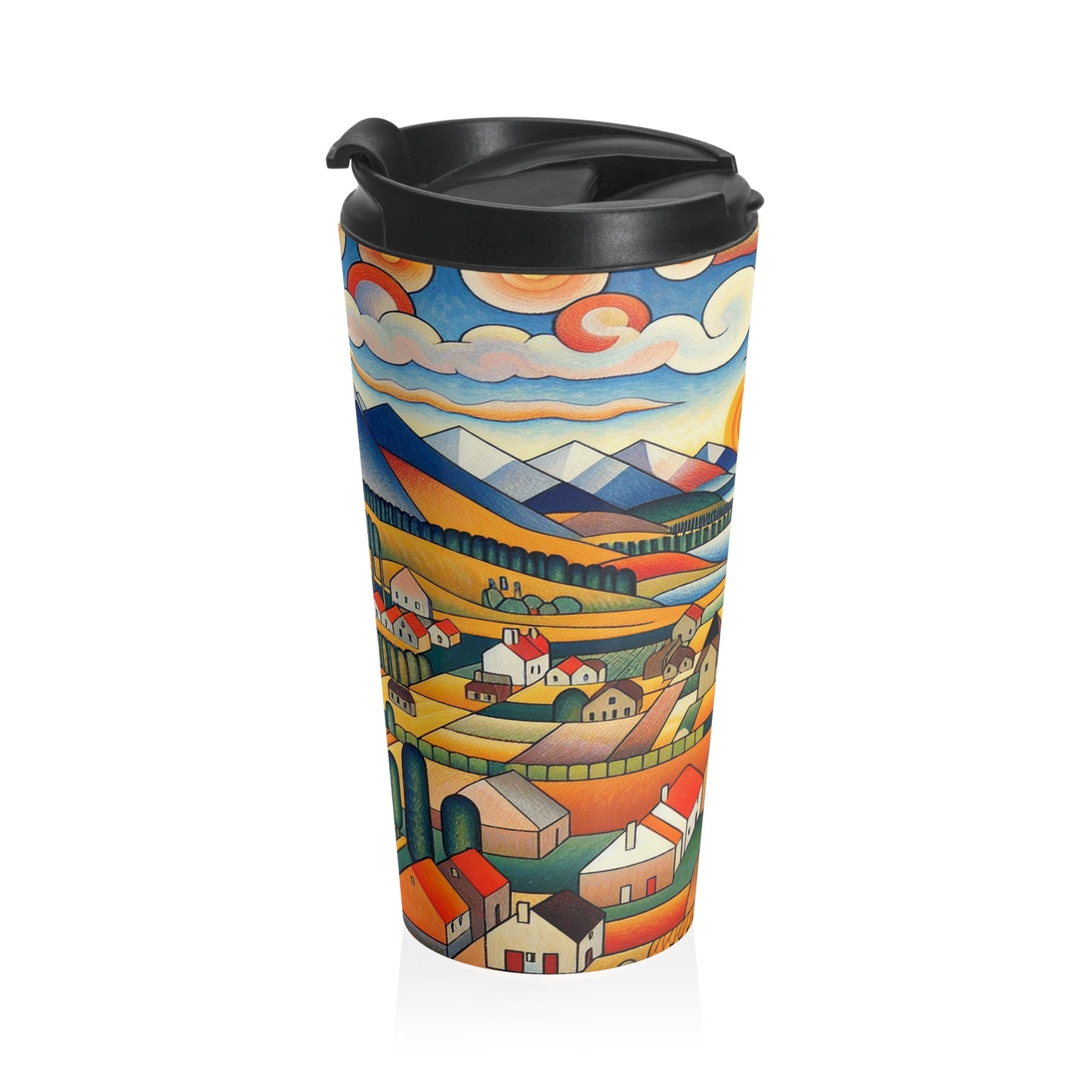 "Primal Paradise: A Vibrant Jungle Celebration" - The Alien Stainless Steel Travel Mug Primitivism